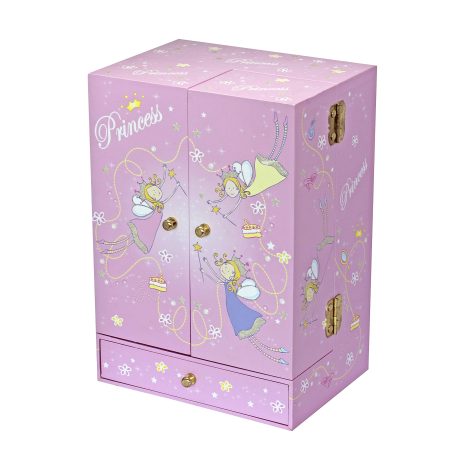 TROUSSELIER – Coffret Bijoux Musicaux Princesse – Cadeau parfait pour jeune fille – Musique Menuet de Mozart – Rose.