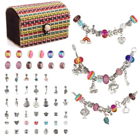 Bijoux pour filles de 6 à 12 ans, bracelet enfant avec kit de fabrication et coffret cadeau.