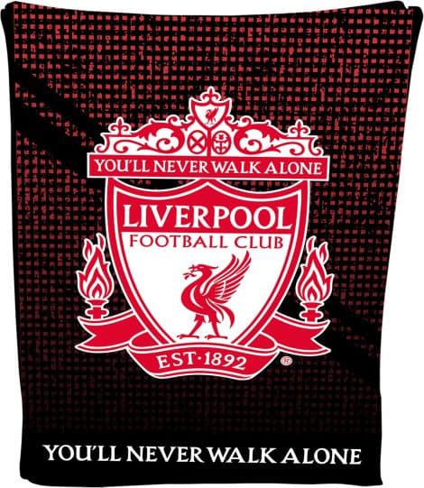 Couverture polaire Liverpool pour canapé ou voyage, chaude et douillette, avec blason de football – 100 x 150 cm. Cadeau idéal pour homme, enfant ou ado.