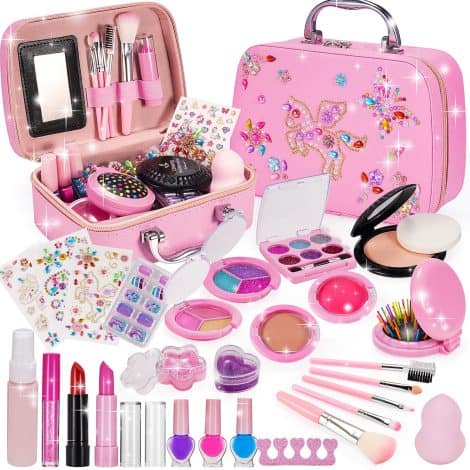 Coffret de maquillage enfant lavable Gifitizi pour filles, cadeau d’anniversaire fille princesse de 3 à 12 ans.