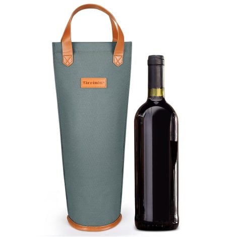 Sac cadeau pour le vin, isotherme et rembourré, parfait pour transporter les bouteilles lors des voyages ou pique-niques. Parfait pour les amateurs de vin. En gris.