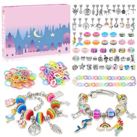 Coffret création bijoux “Nid d’idées cadeaux 5-12 ans” : fabrique tes bracelets, c’est DIY !