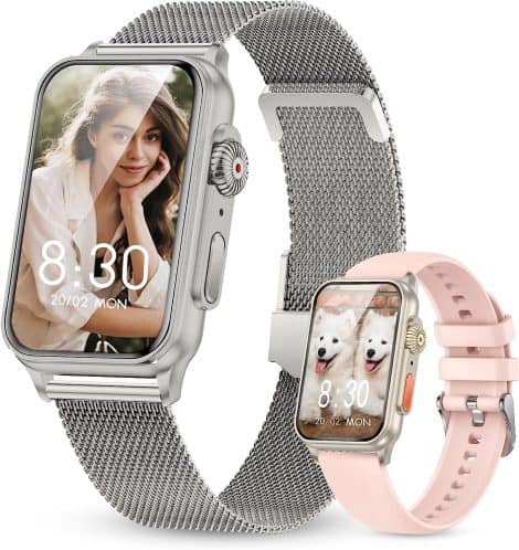 Montre connectée YEDASAH pour femmes avec appel, résistant à l’eau (IP68), podomètre, suivi du sommeil et de la condition physique (123 modes sportifs).