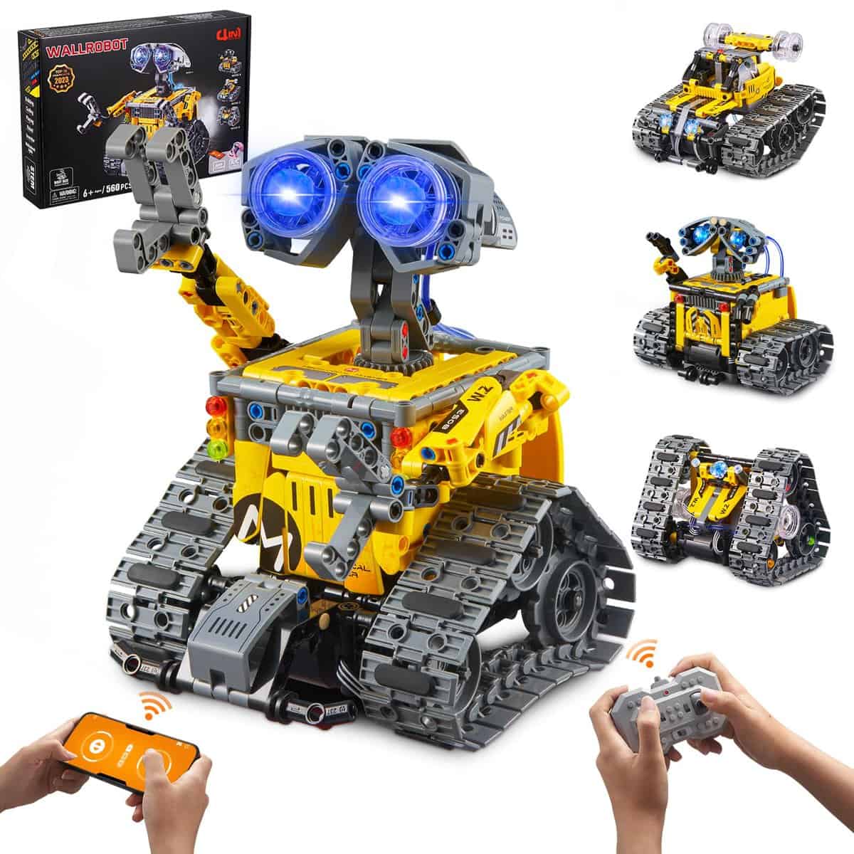 Sillbird Technic Robot Jouet de Construction, 4 en 1 Roboticset avec App Télécommande Robot Mur/Robot Technique/Mech réservoir,STEM Robot Cadeaux pour Enfants garçons 6-12+ Ans Garçons Filles