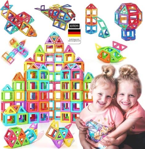 Jeu de Construction Magnétique Enfant pour 2-8 ans | Créatif, 3D, Blocs Magnétiques | Cadeau Anniversaire Garçons Filles.