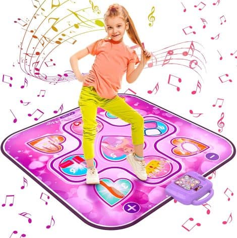 Tapis de Danse Enfants avec Musique Intégrée, idéal pour cadeaux d’anniversaire ou Noël. 6 Modes de Jeu inclus.