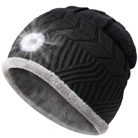 Bonnet LED pour homme, idéal pour Noël. Parfait pour motards et pêcheurs. Utile et original. Idée cadeau St Valentin.