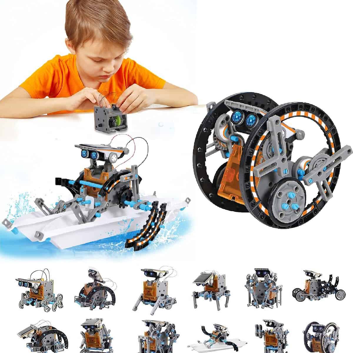 STEM Jouets Robot Solaire Kit 12 en 1 Jouet de Construction Alimenté par Solaire STEM Jouets Robot Science Kits Étudiants Noël Anniversaire Cadeaux pour Garçon 8 9 10 11 12 ans Étudiants