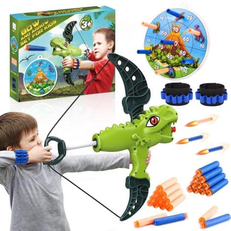 Jouets Dinosaure avec Arc et Flèche Toyzey pour Enfants – Cadeaux pour s’amuser dedans et dehors.