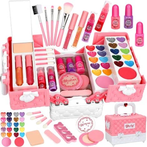 Maquimignon Kit Maquillage Enfant Filles, Trousse Lavable et Sans Danger, Idéal pour Noël et Anniversaire (3-8 ans).