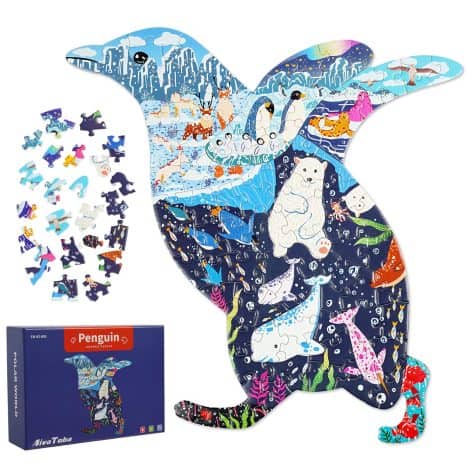 Puzzle Enfants 100 Pièces – Pingouin Éducatif pour Enfants de 3 à 9 Ans. Idéal Cadeau.