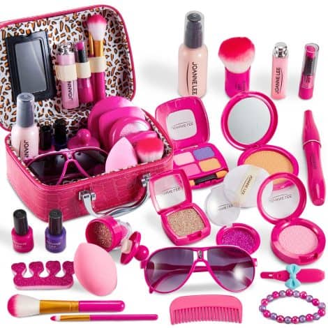 Jeu de maquillage pour enfants LINFUN KIDS : malette et trousse de maquillage pour les petites filles de 3 à 6 ans, parfait pour les jeux d’imitation et les anniversaires.