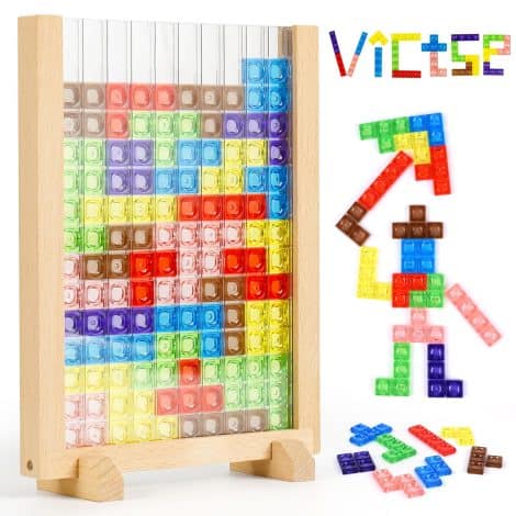 Jeu de puzzle en bois coloré Tetris pour les enfants de 3 à 6 ans, cadeau éducatif.