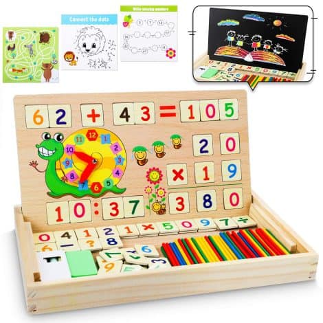 Jeux Montessori Mathématiques Lenbest – Apprendre à Compter – Calendrier Educatif Enfant – Jouet 4-6 Ans.