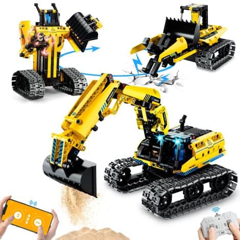 Robot jouet de construction 3 en 1 télécommandé, voiture avec 430 pièces, pour enfants de 6 ans et plus.