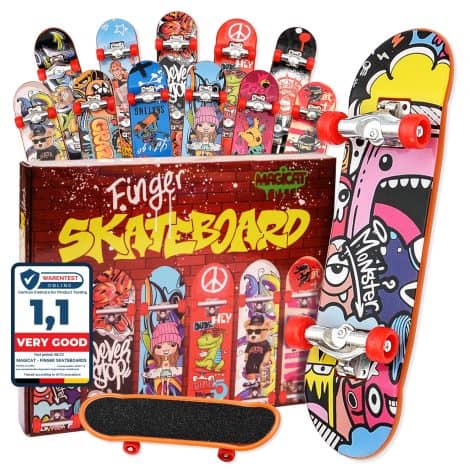 Mini skateboards Magicat – 12 planches à doigts stylées, idéal pour les fêtes, jeu pour garçons et filles, petit cadeau pour ados, distribution aux enfants.