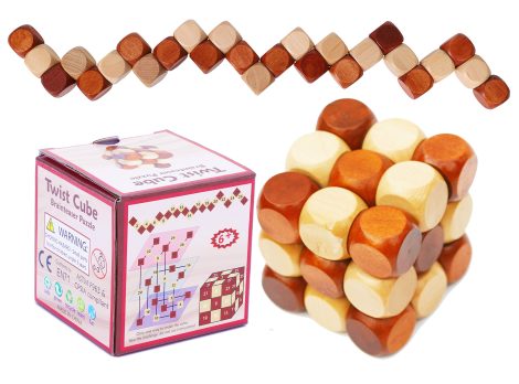 Jeu de logique Cube Twist Bois Oxford, casse-tête 3D pour enfants, adultes, adolescents. Idéal comme cadeau.