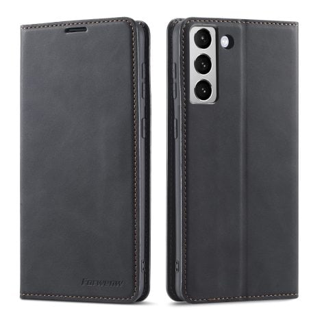 EYZUTAK Étui haut de gamme en cuir synthétique pour Samsung Galaxy S23 Plus, protection avec support, fente pour cartes, résistant aux chocs, noir.