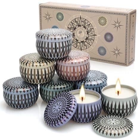 Ensemble de 8 bougies parfumées en cire de soja naturelle, idéal comme cadeau pour mariage, anniversaire, fête des mères.