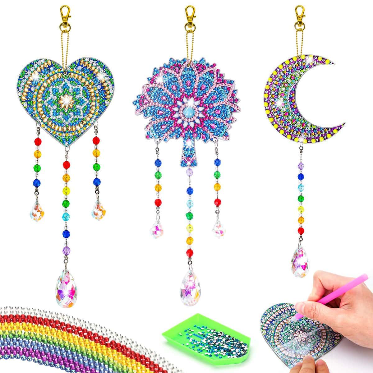 Celecstan Kit Diamond Painting Loisirs Créatifs Jouet pour Enfant Peinture Diamant Carillon à Vent - Idee Cadeau Anniversaire Fille
