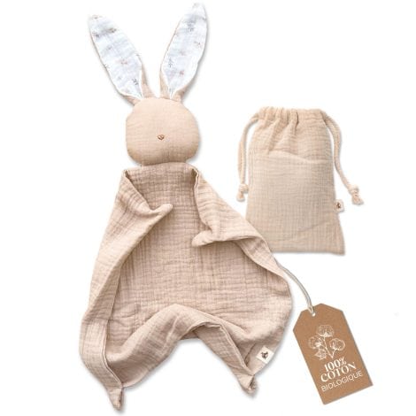 Mikito – Douceur Bébé 30×30 cm en Coton Bio – Langes en Coton pour Emmitoufler Votre Nouveau-Né – Cadeaux Uniques pour Bébés – Les Plus Adorables DouDous Bébé !