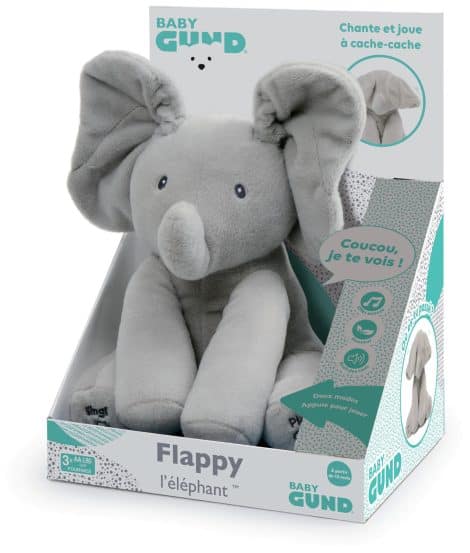 Peluche Interactive FLAPPY L’ÉLÉPHANT – Éveil Bébé-Français – Parle, Chante, Bouge – 30cm – Jouet 10 mois+ – 6054176.