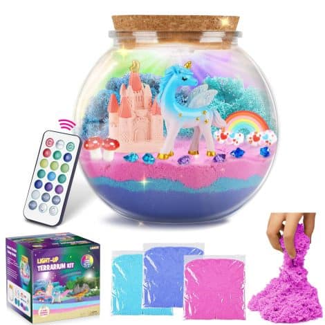 Ensemble Terrarium Licorne pour Filles – Cadeau Anniversaire Filles 4-12 ans – Jouets et Loisirs Créatifs.