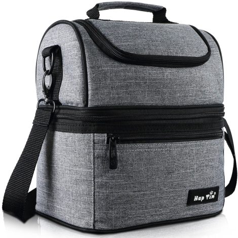 Sac à déjeuner isotherme Hap Tim pour femme et homme, sac de repas pour femme, glacière souple 7,5L pour enfant, travail et pique-nique (gris)