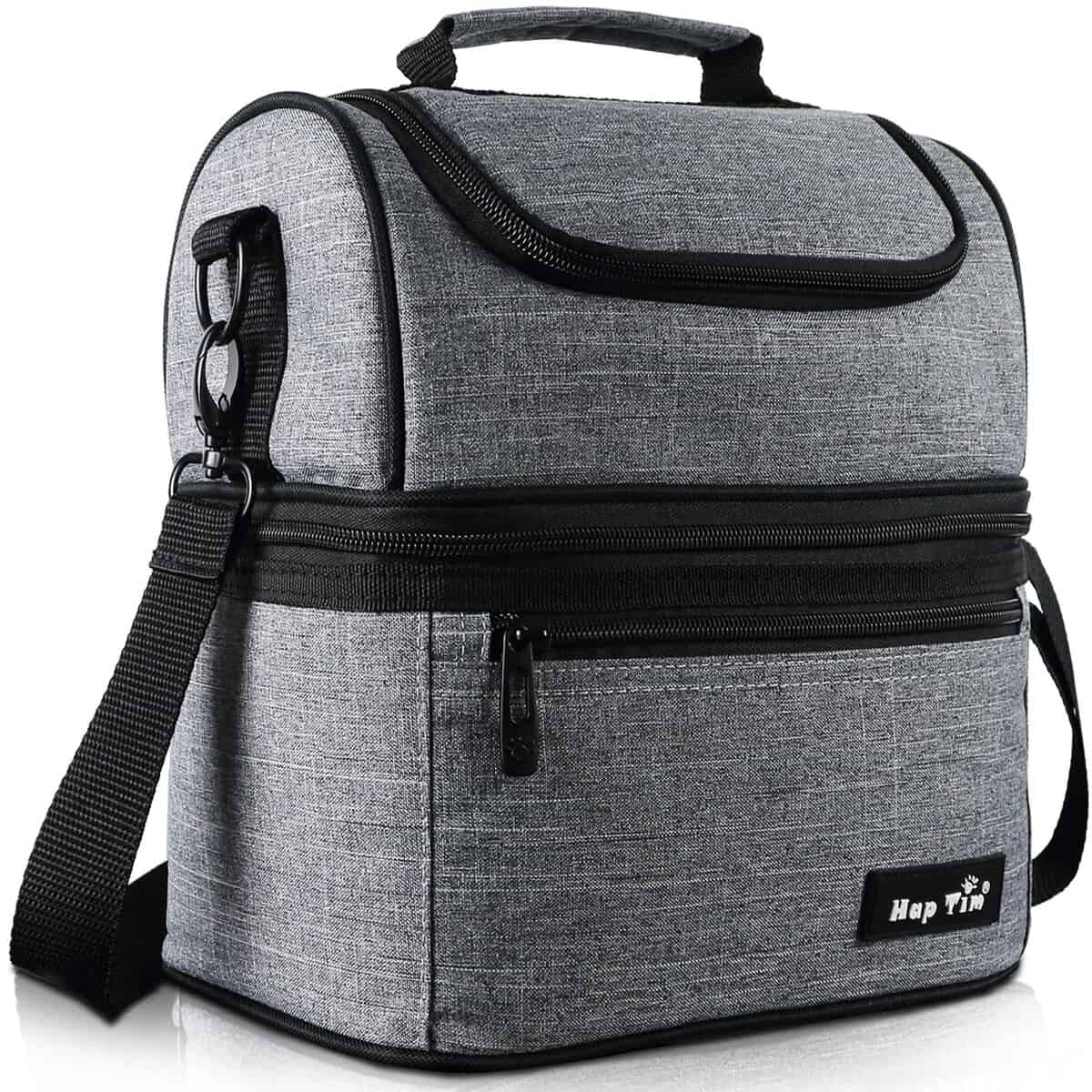 Hap Tim Sac Isotherme Repas Femme & Homme, Lunch Box Bag Femme, Glaciere Souple , 7.5L Pour Enfant Travail PiqueNique (Gris)