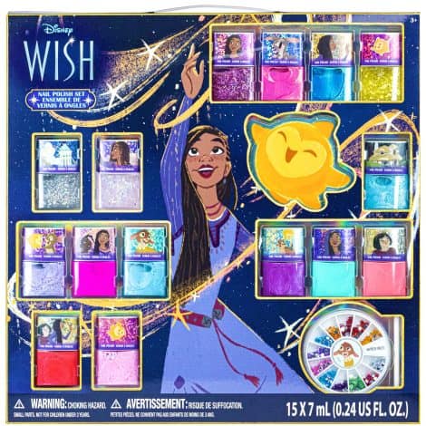 Coffret de vernis à ongles Disney Wish Townley Girl pour enfants filles, non toxique à séchage rapide. 18 pièces.