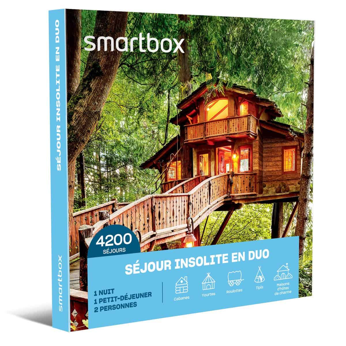 Smartbox - Coffret cadeau Séjour insolite de 2 jours avec petit-déjeuner pour 2 à 4 personnes - Idée cadeau évasion