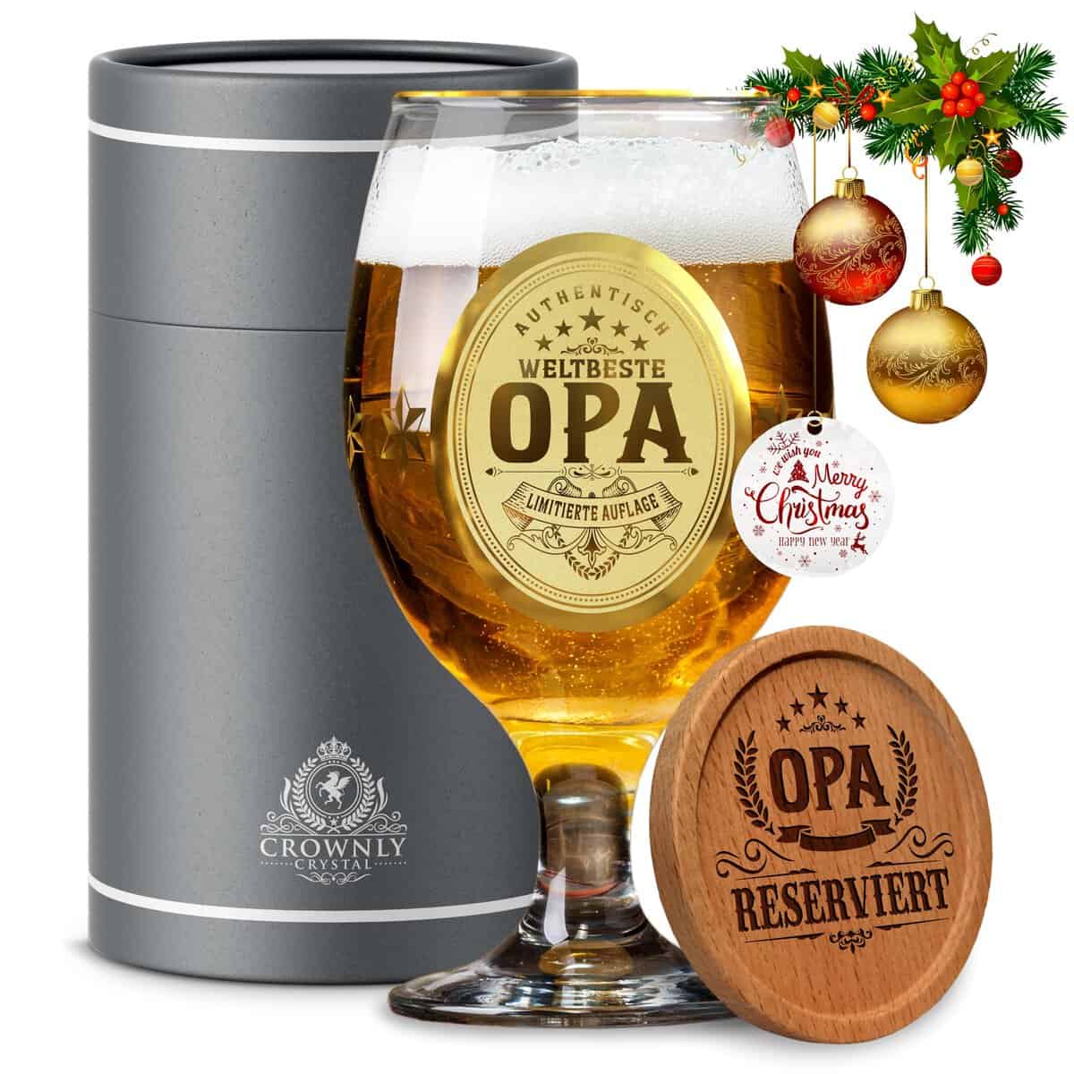 Kies® Cadeau pour grand-père, verre à bière, cadeau d'anniversaire, cadeau personnalisé pour homme, papa, cadeau sympa, cadeau personnalisé, cadeau d'anniversaire, calendrier de l'avent, bière