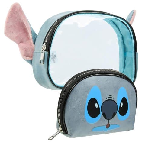 Sac à maquillage Disney Stitch, idéal pour voyager, ranger et offrir en cadeau à une ado ou une femme. (Bleu-2 Pcs)