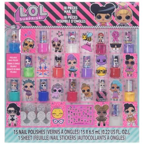 Ensemble de vernis à ongles non toxique pour filles, avec accessoires amusants, dès 3 ans.