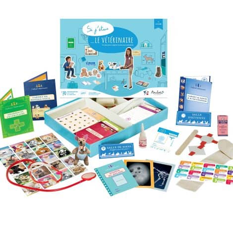 Kit d’apprentissage Veto pour enfants de 6 à 10 ans avec accessoires inclus. Made in France.