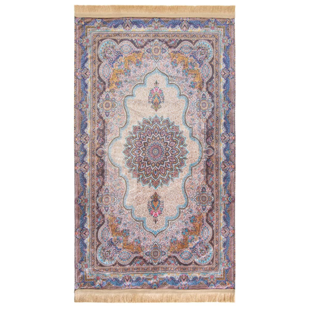 Sacred Artisans Tapis de prière turc, édition classique, motif floral blanc pur, doux, soyeux et prêt à offrir pour homme et femme