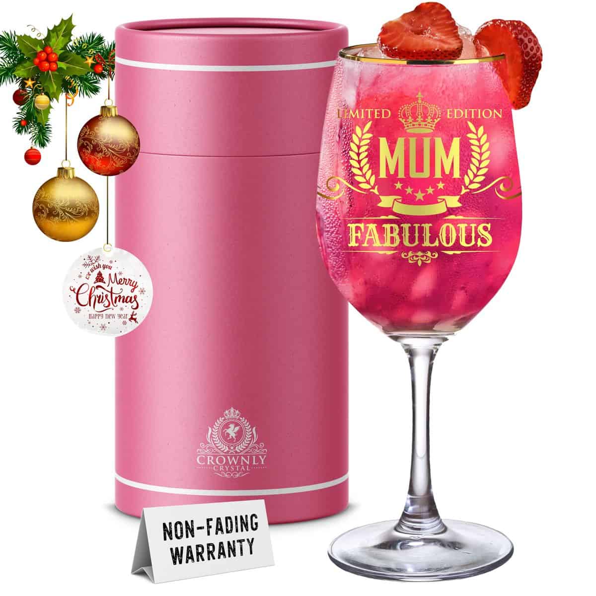 Kies CROWNLY CRYSTAL® Cadeau Maman Noel Verres À Vin Cadeau Personnalisé Cadeau Pour Maman Cadeau Anniversaire Maman Cadeau Belle Mere Idees Cadeaux Noel Cadeau Jeune Maman Cadeau Future Maman