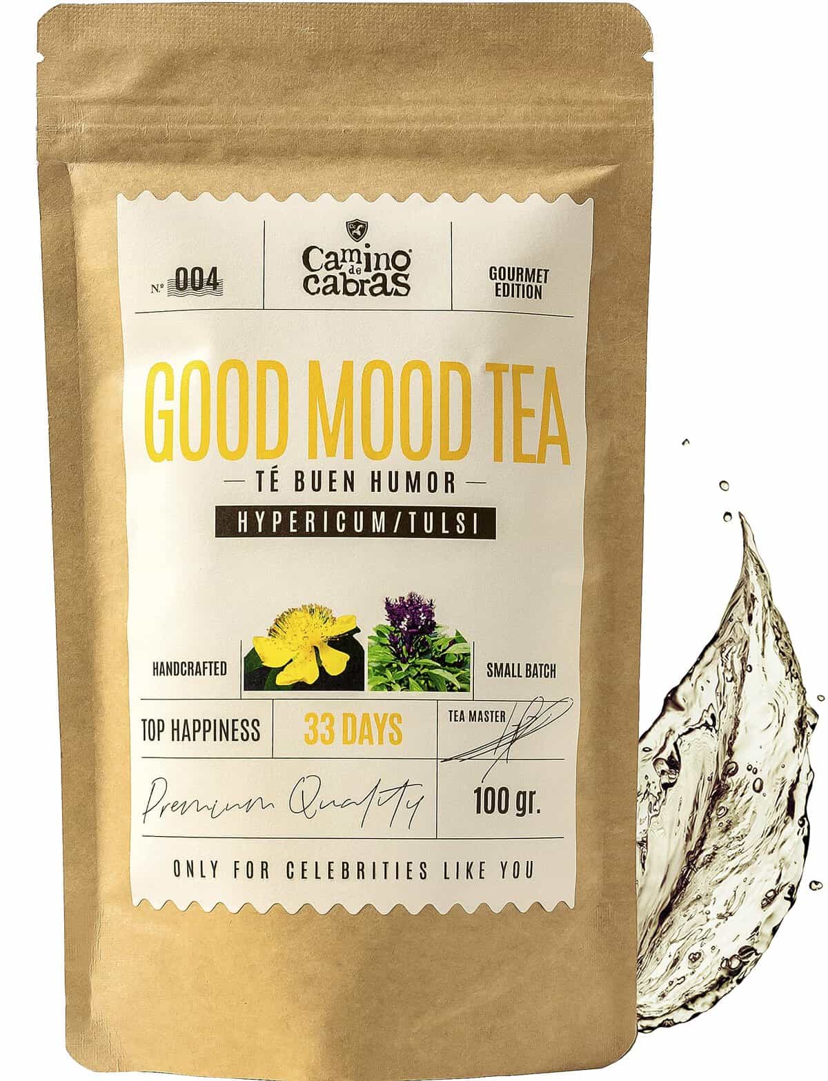 Tisane bonne humeur - Good mood tea - Infusion relaxation & detox - thé vert en vrac, thé blanc, sauge, calendula, millerpertuis, tulsi - équilibrer les fonctions du corps - Antioxydant naturel 100g