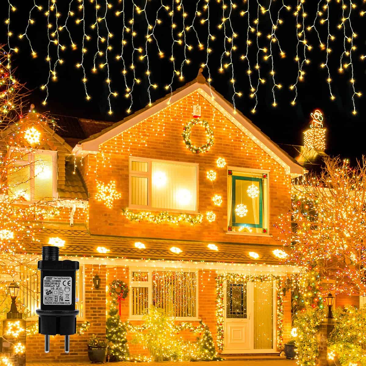 NiUB5 Guirlande Lumineuse - 10M 400 LED Alimentation Decoration Noel Exterieur avec 8 Modes & Étanche IP44